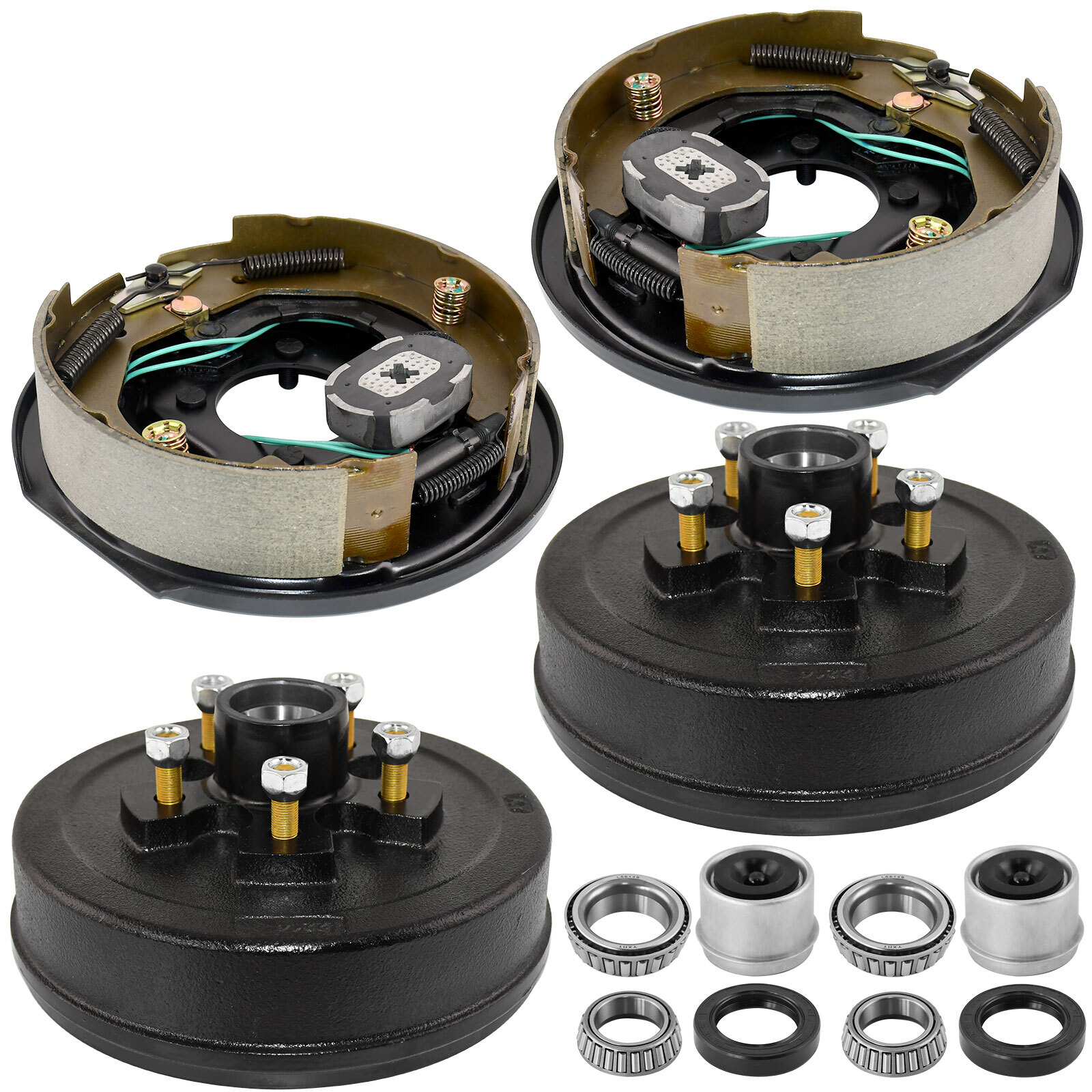 8x Trailer 5 on 5 Hub Drum Kits with 10″x2-1/4″ Electric Brakes For 3500lb Axle