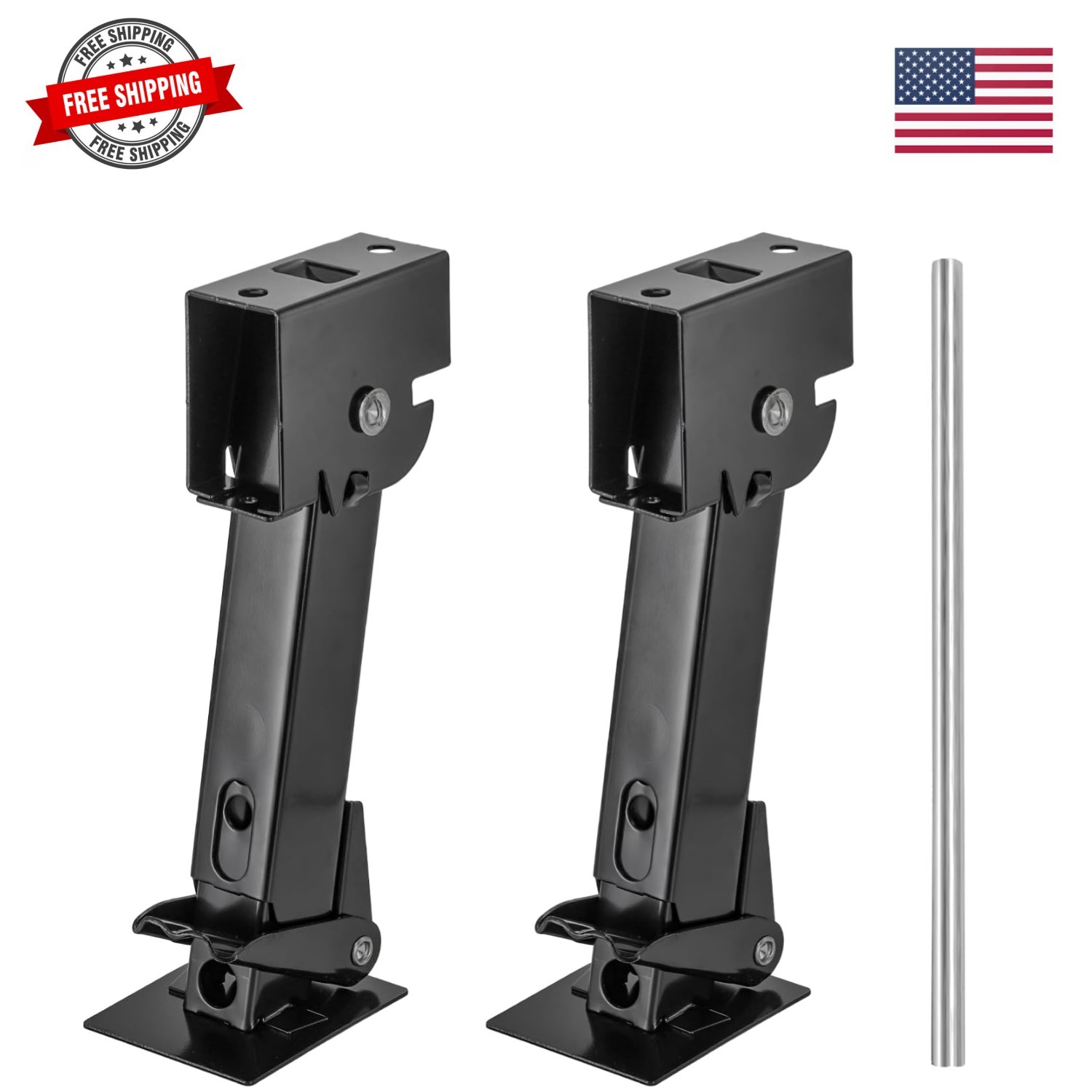 2 Pack Trailer Stabilizer Jacks, Telescoping RV Camper Accessories with Adjus…