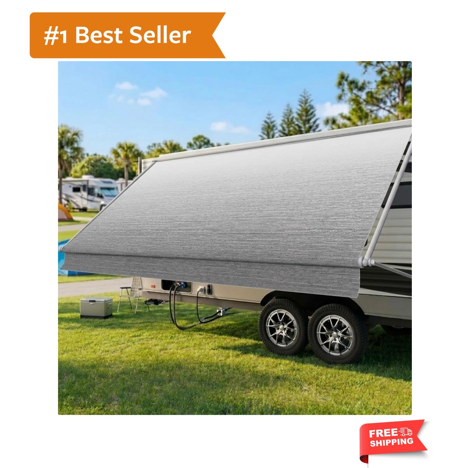 RV Awning Fabric Replacement 15’14’2″ Fabric 19.5oz Heavy-Duty Camper Awning …