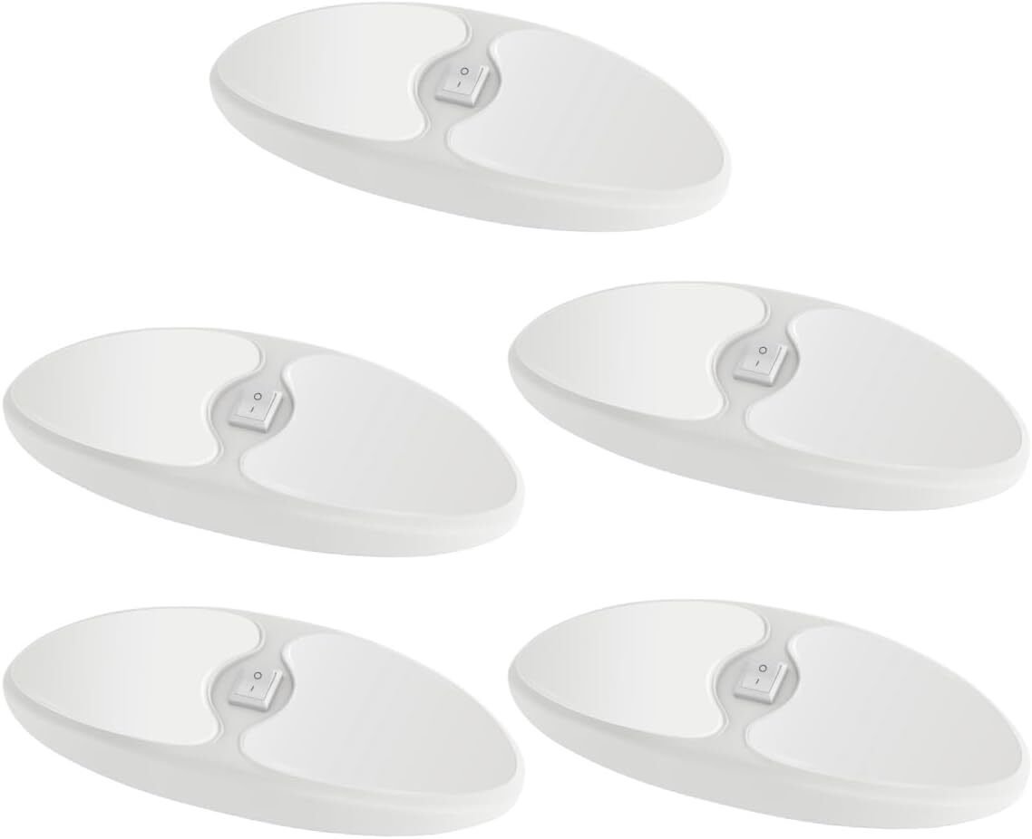 5X RV Interior 12V LED Double Pancake Ceiling Light With Switch Camper Truck Van
