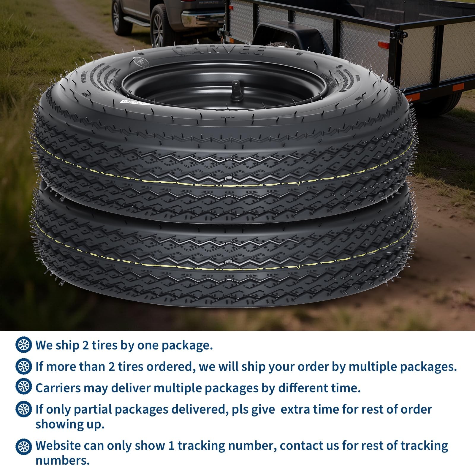 Set of 4 4.80-8 4.80×8 480-8 4.80-8 Trailer Tires with 8″ Rims 5 Lug on 4.5″ 6PR