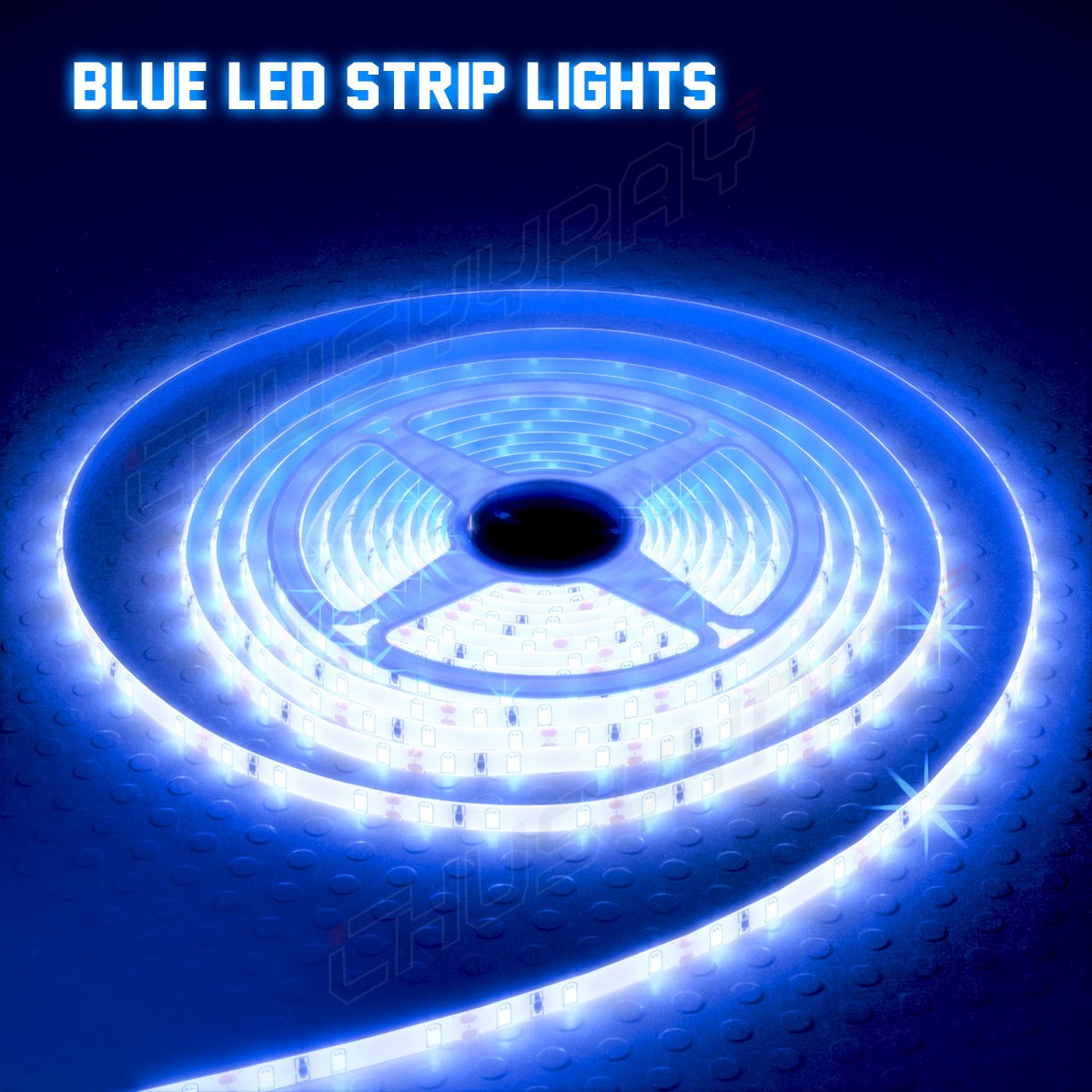 5M/16.4ft Blue 2835 SMD 300 LED Strip Light Flexible IP65 Waterproof 12V DC