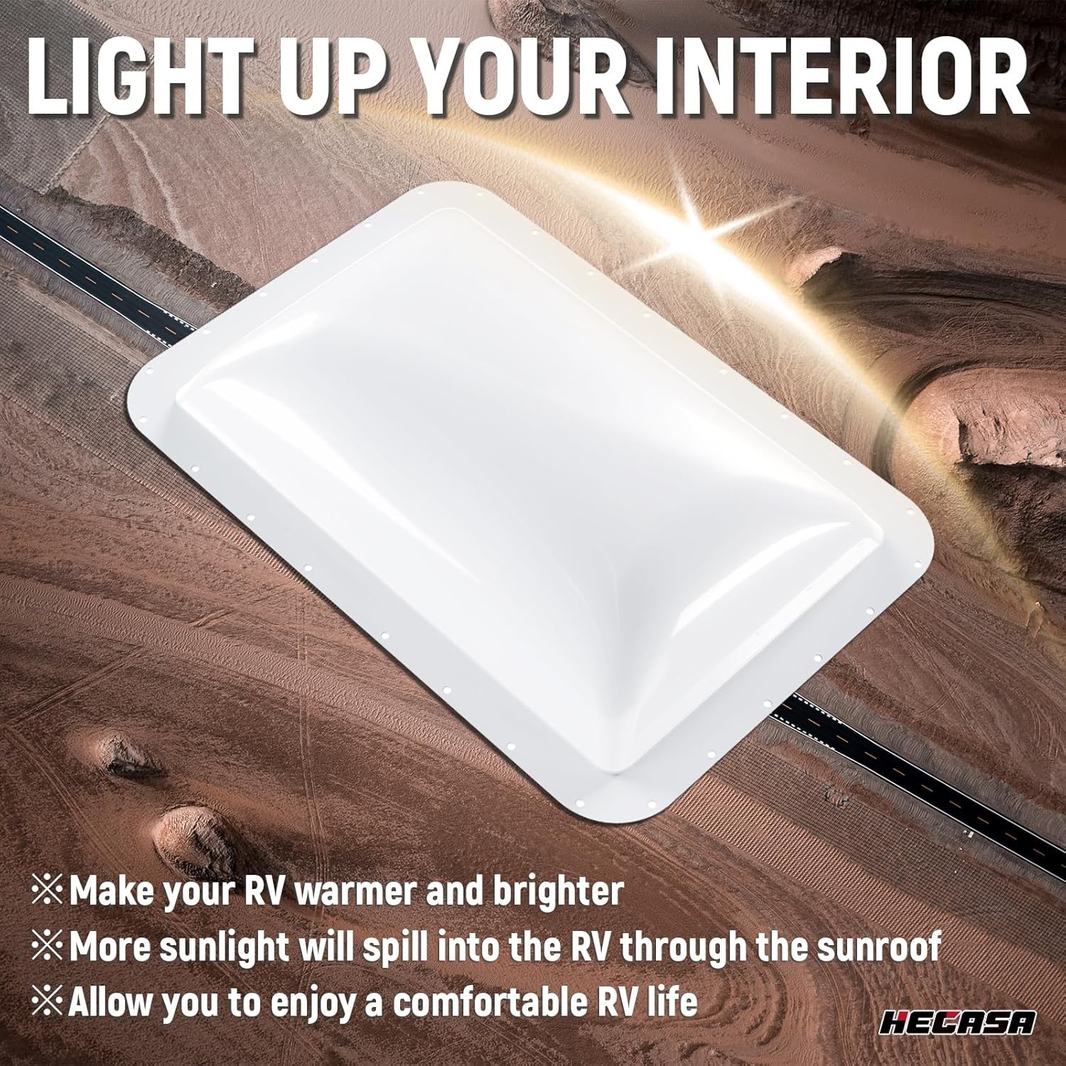 RV Skylight Replacement 18″ x 26″ for 14″ x 22″ Shower Roof Openings