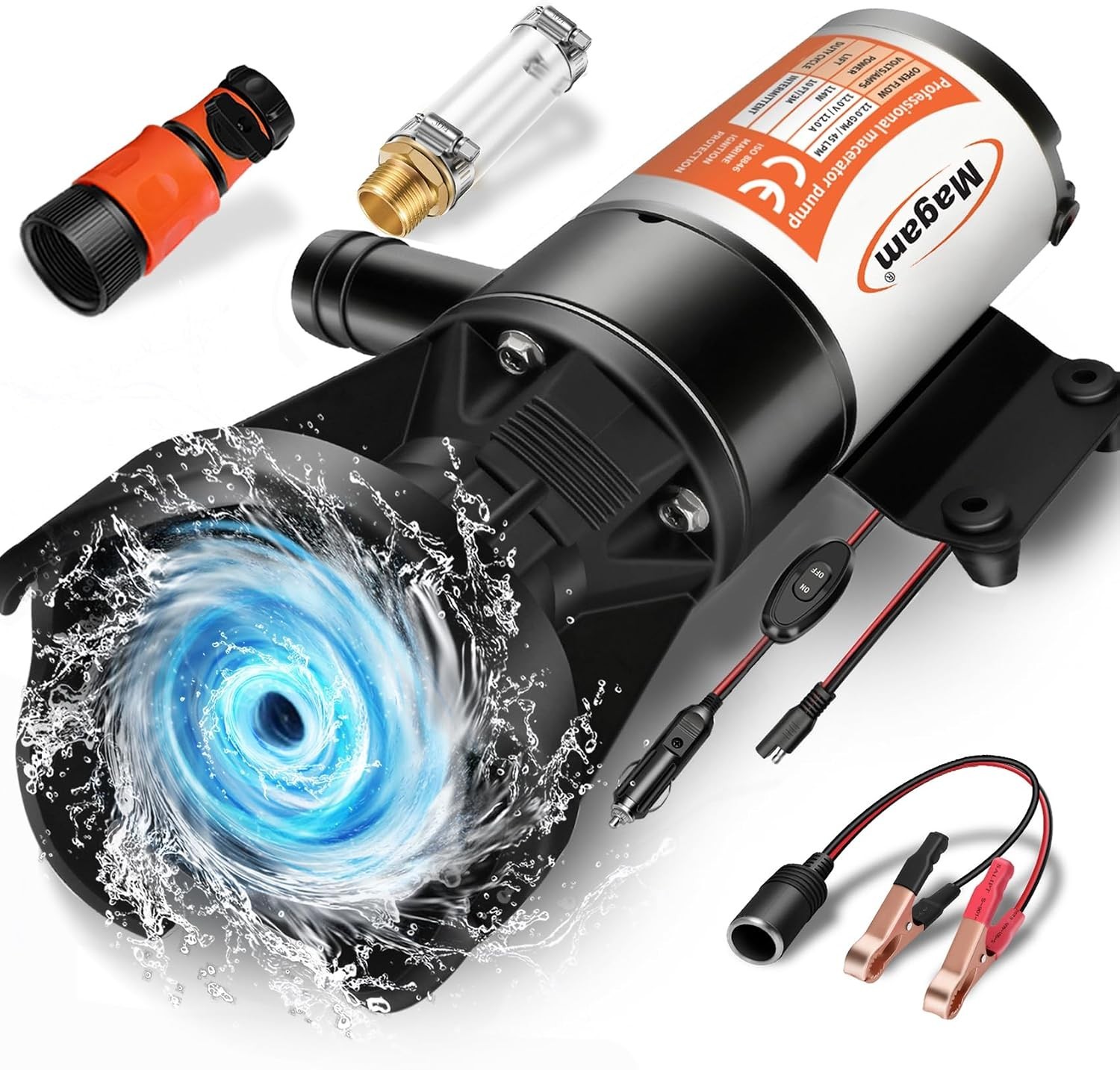 12V RV Macerator Pump 12GPM – Efficient Waste Disposal with Fresh Water Rinse