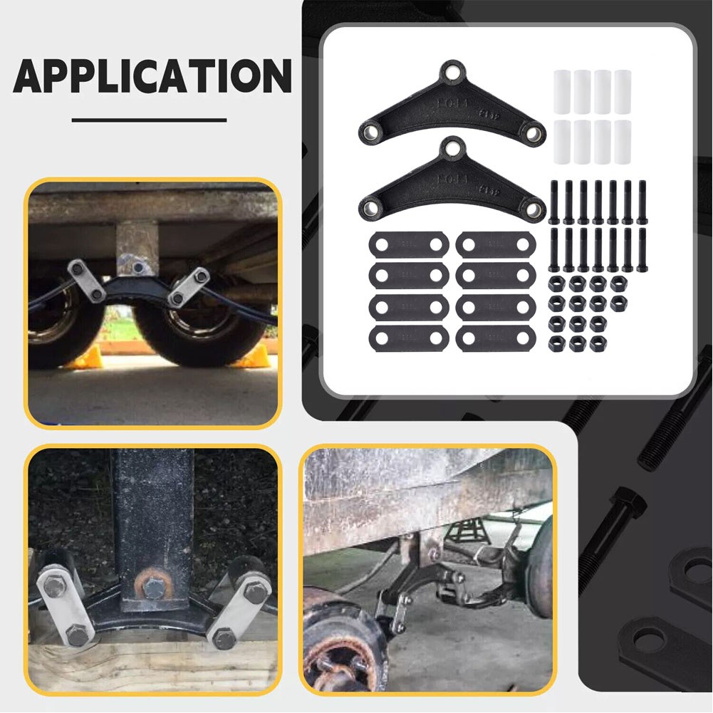 Trailer Shackle Kit, Tandem Trailer Axle Shackle Kit for Double Eye Springs (…