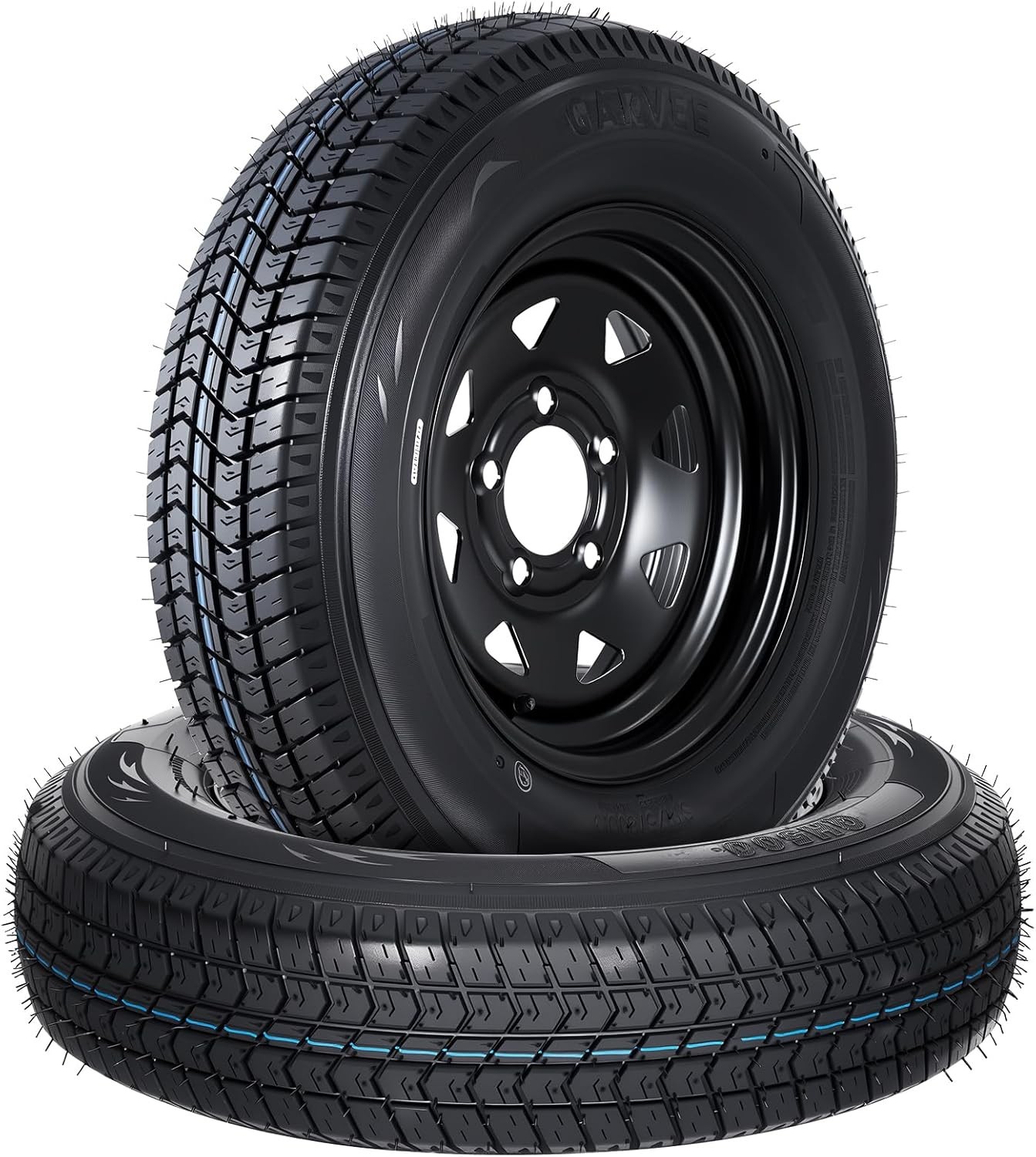 2x Trailer Tire On 13″ Rim ST175 / 80D13 5 Lug on 4.5″ Bolt 6PR Load Range C