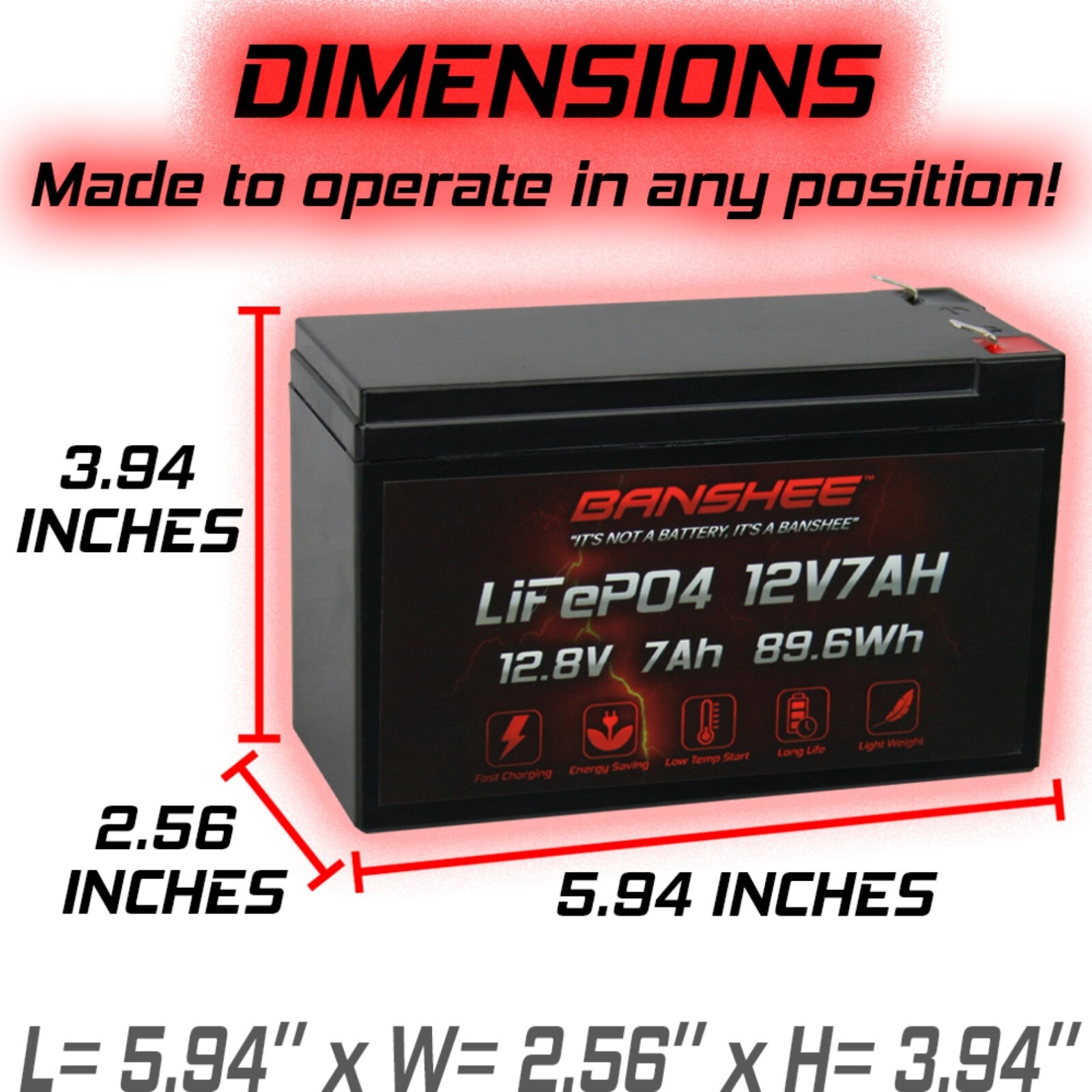Banshee Relacement for Dakota Lithium 12V 14ah Lifepo4 Battery Twin Pack