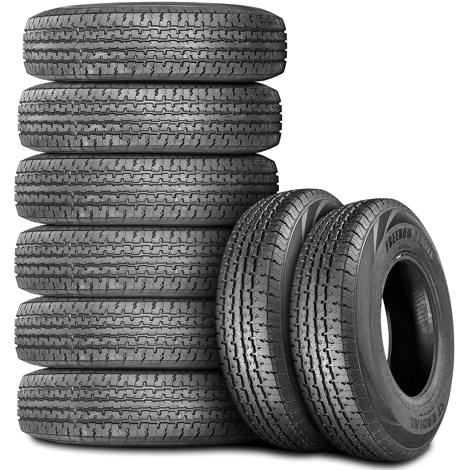 2 Tires 225/75R15 Freedom Hauler ST Radial Steel Belted Trailer Load D 8 Ply