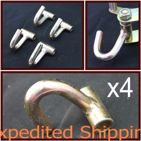 4x Tube Finger Hook 2″ Ratchet Tie Down Tow Car Hauler Truck Trailer Straps