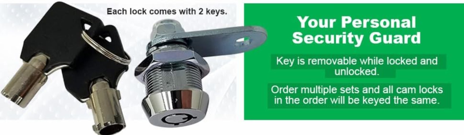 Secure Your Storage: 2-Pack Tubular Cam Locks with Non-Key Retaining Mechanism