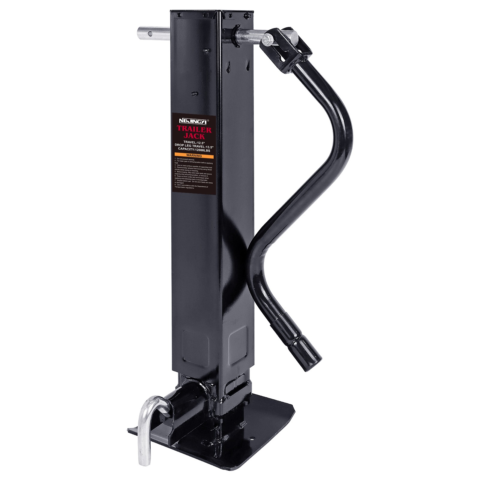 Trailer Jack Weld-on Pipe Mount Swivel Trailer Jack 12000lbs 12.5″Lift 13.5″Drop
