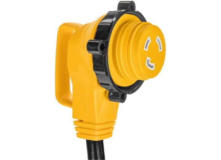 Camco 55524 Power Grip Extension Cord 25′ 30A Male to 30A Female Locking Adapter
