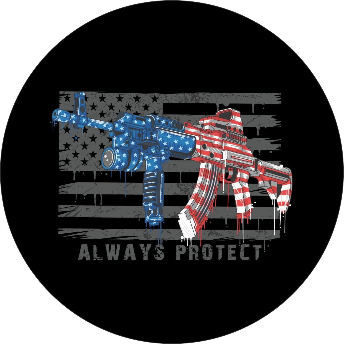 Always Protect American Flag & Gun Spare Tire Cover for any make, model & size