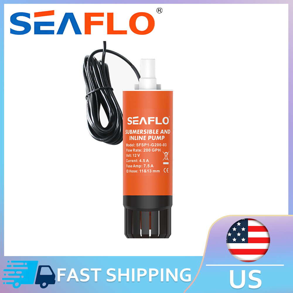 SEAFLO 12v Submersible Inline Water Pump Kit 200GPH Self Priming Caravan | RV