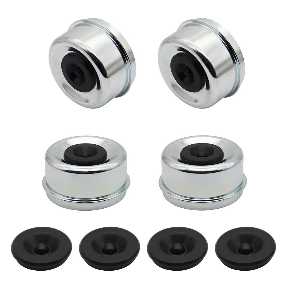 2.75 Inch Trailer Hub Bearing Dust Caps 4pcs Trailer Axle Grease Cap With 4 Rubb