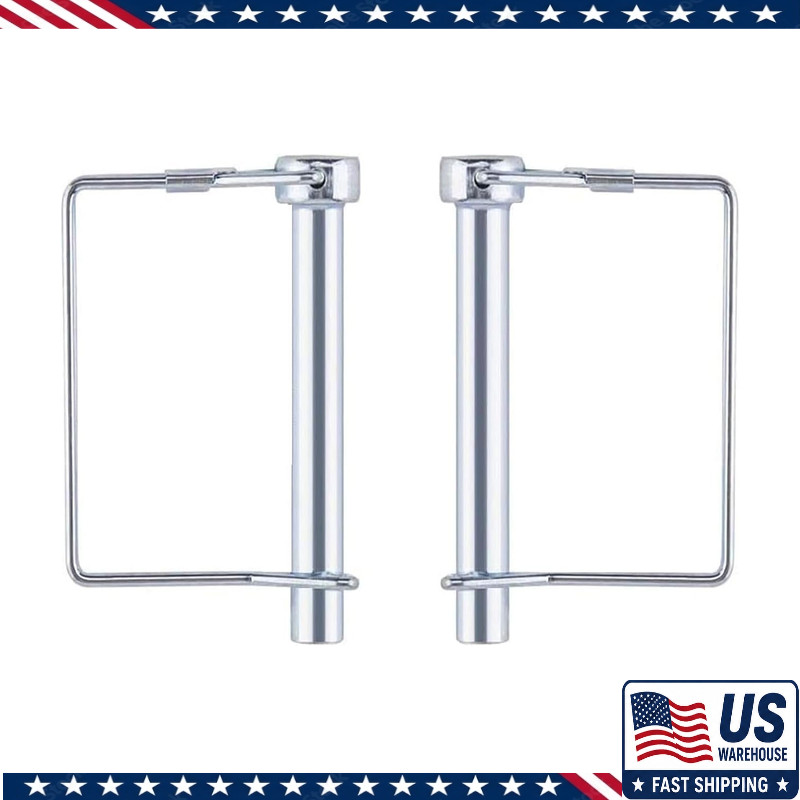 3/8×3-5/32 Trailer Hitch Pin 2 Pack, Heavy Duty Carbon Steel Locking Pins, Zinc