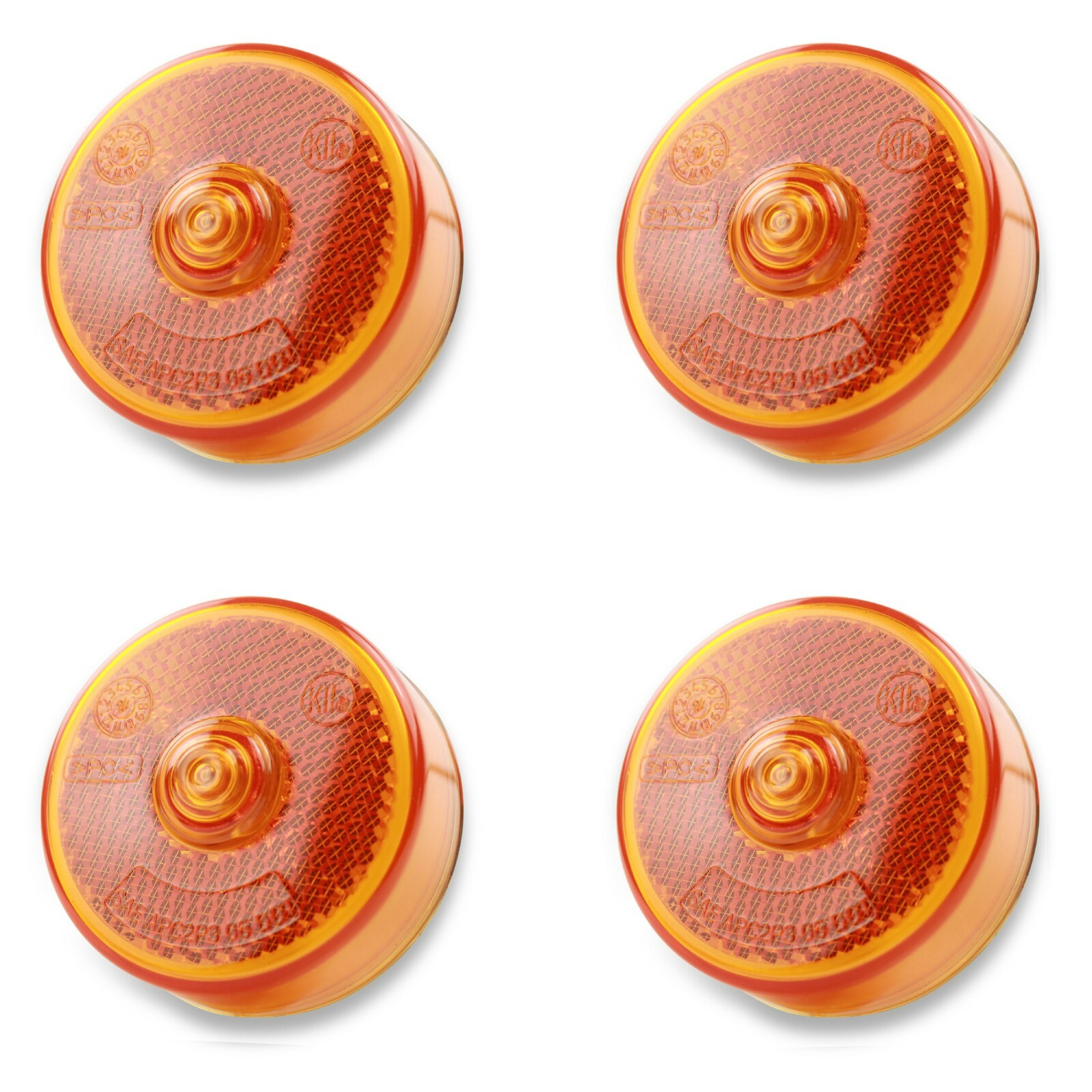 (4) Amber 2.5″ round replacement, Clearance marker, Incandescent Light SAE & DOT