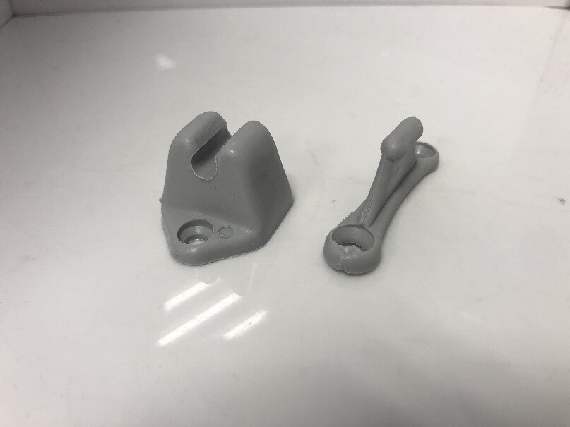 GENUINE HYMER MOTORHOME & CARAVAN SMALL MALE & FEMALE DOOR RETAINERS LIGHT GREY