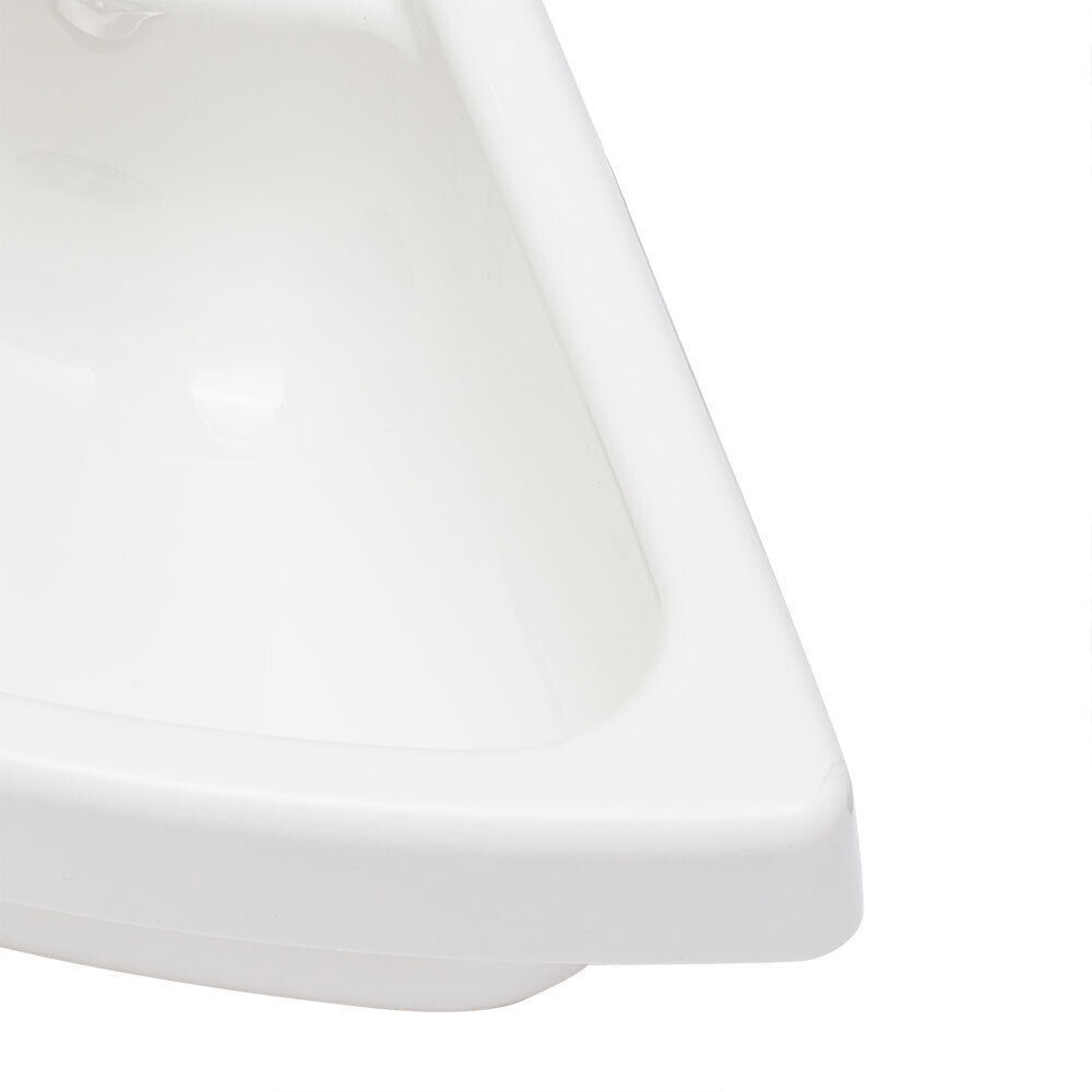 For RV Caravan White Wall-Mounted Triangular Sink Basin Bathroom Corner Sink USA
