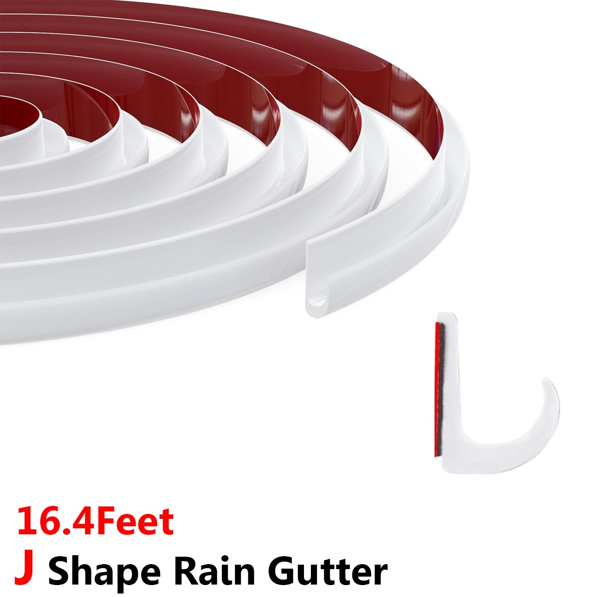 16.4Ft White RV Rain Gutter 1/2 Inch Height Plastic Drip Rail PVC Rain Strip