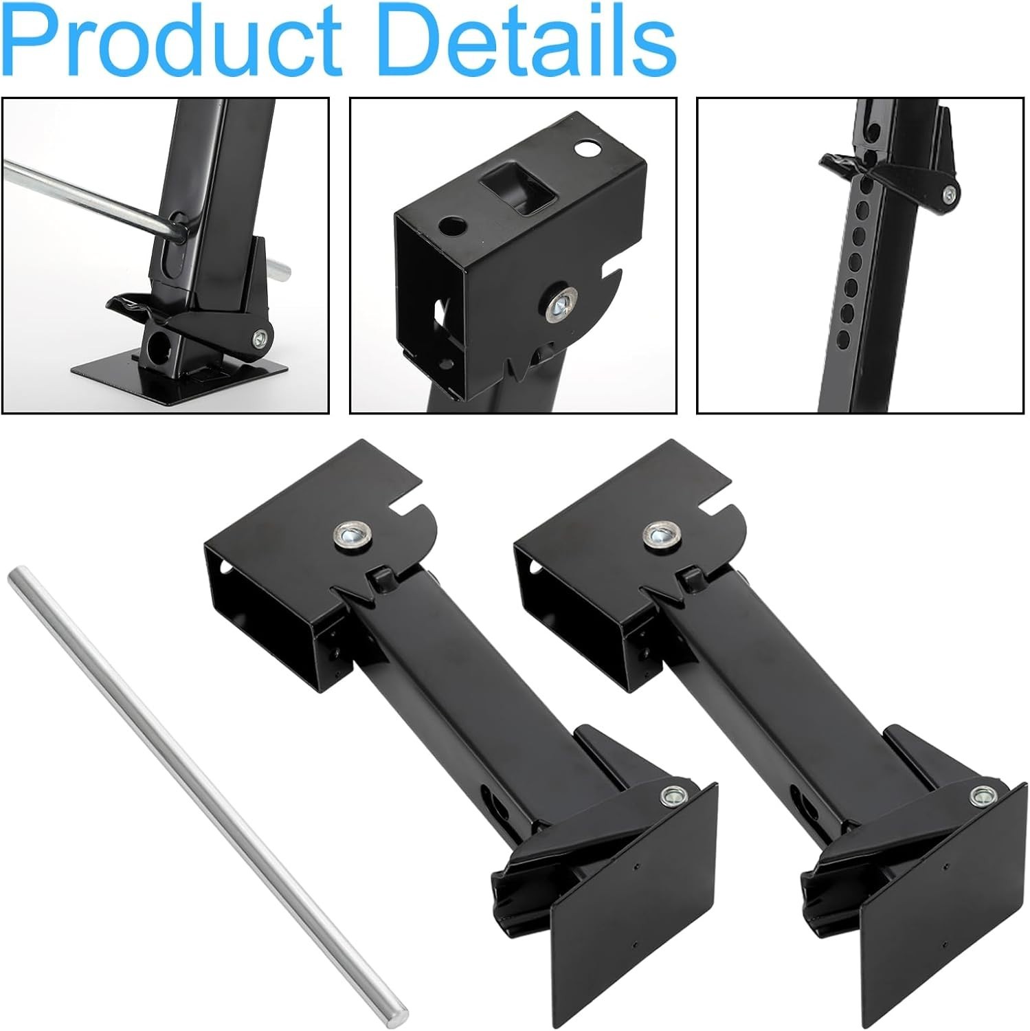 2 Pack Trailer Stabilizer Jacks, Telescoping RV Camper Accessories with Adjus…