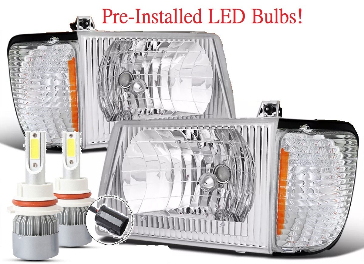 JAYCO DESIGNER 1998 1999 2000 2001 2002 LED CHROME HEADLIGHTS HEAD LIGHTS LAMPS