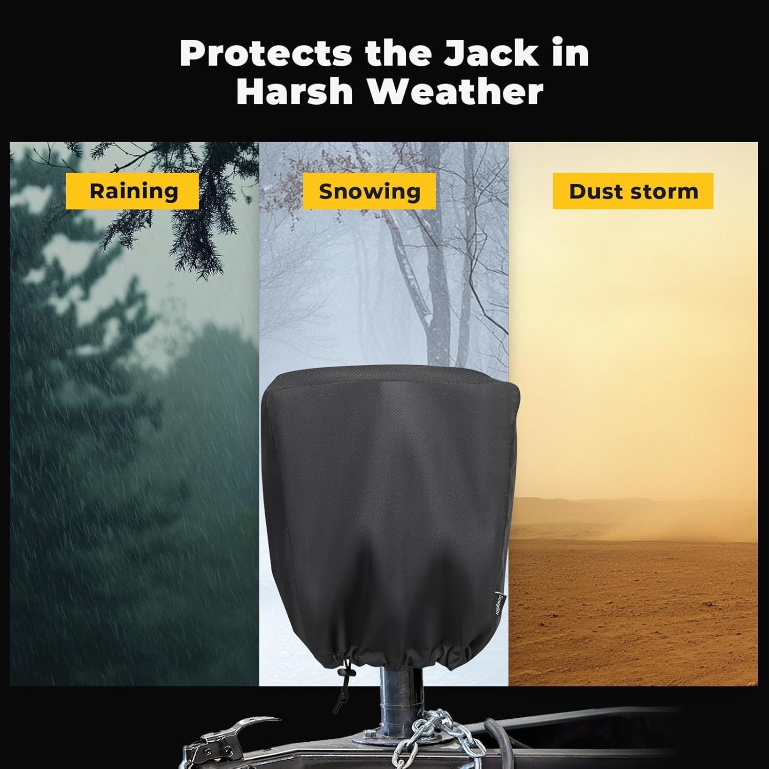 Durable 600D Oxford Electric Tongue Jack Protective Cover, Fits Most Jacks
