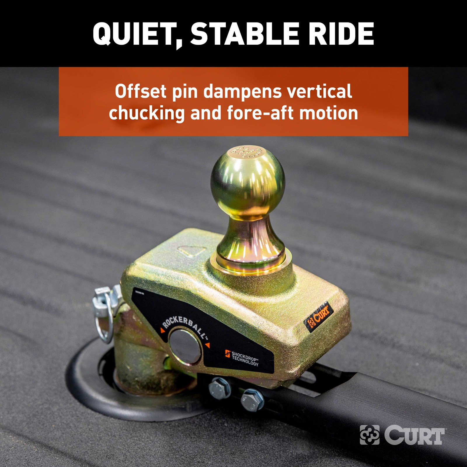 CURT Rockerball Multi-Fit OEM Puck System Gooseneck Hitch Ball, 4in Offset 60668