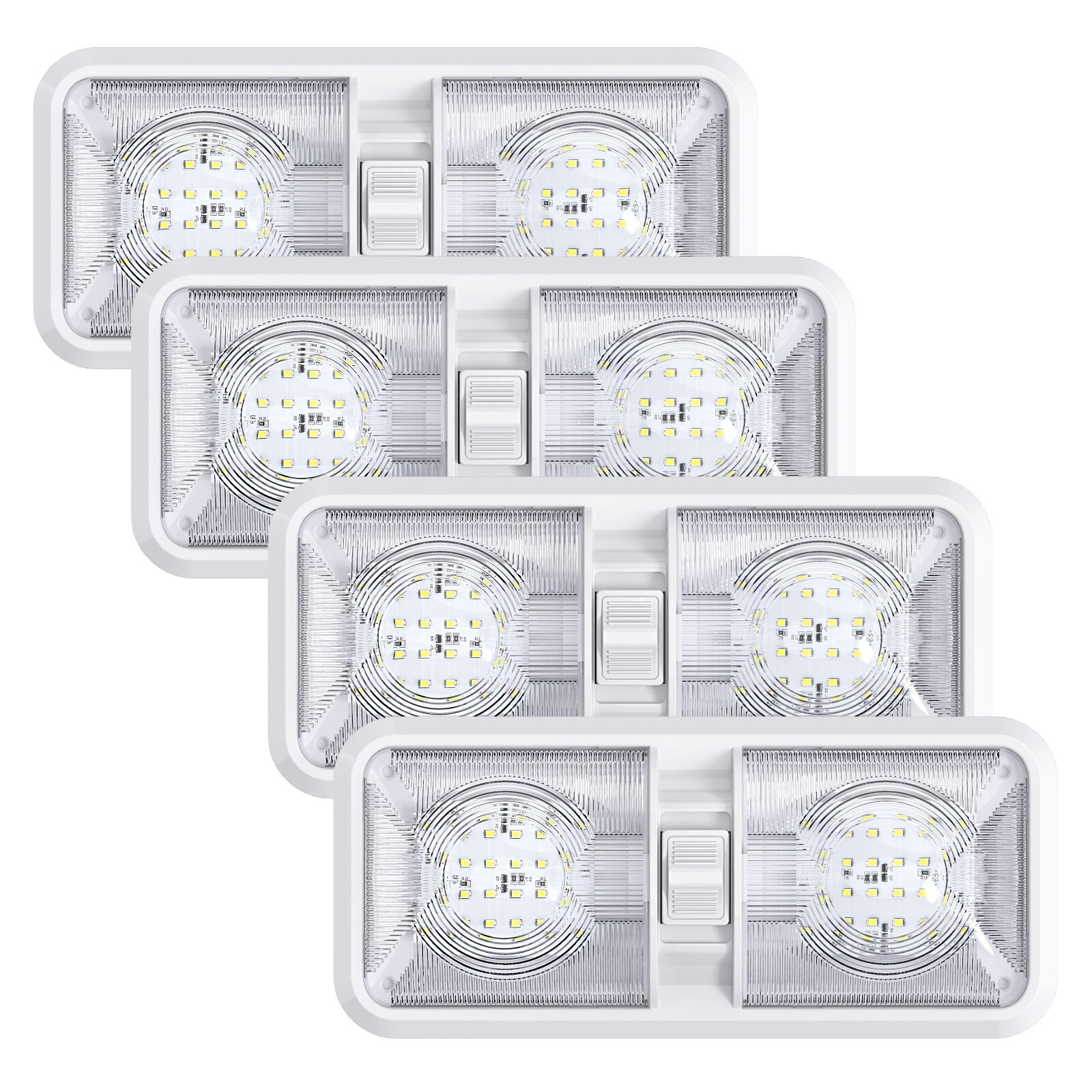 4 Pack – Cool White 6000-6500K RV Double Ceiling Dome Light – Interior Lighting