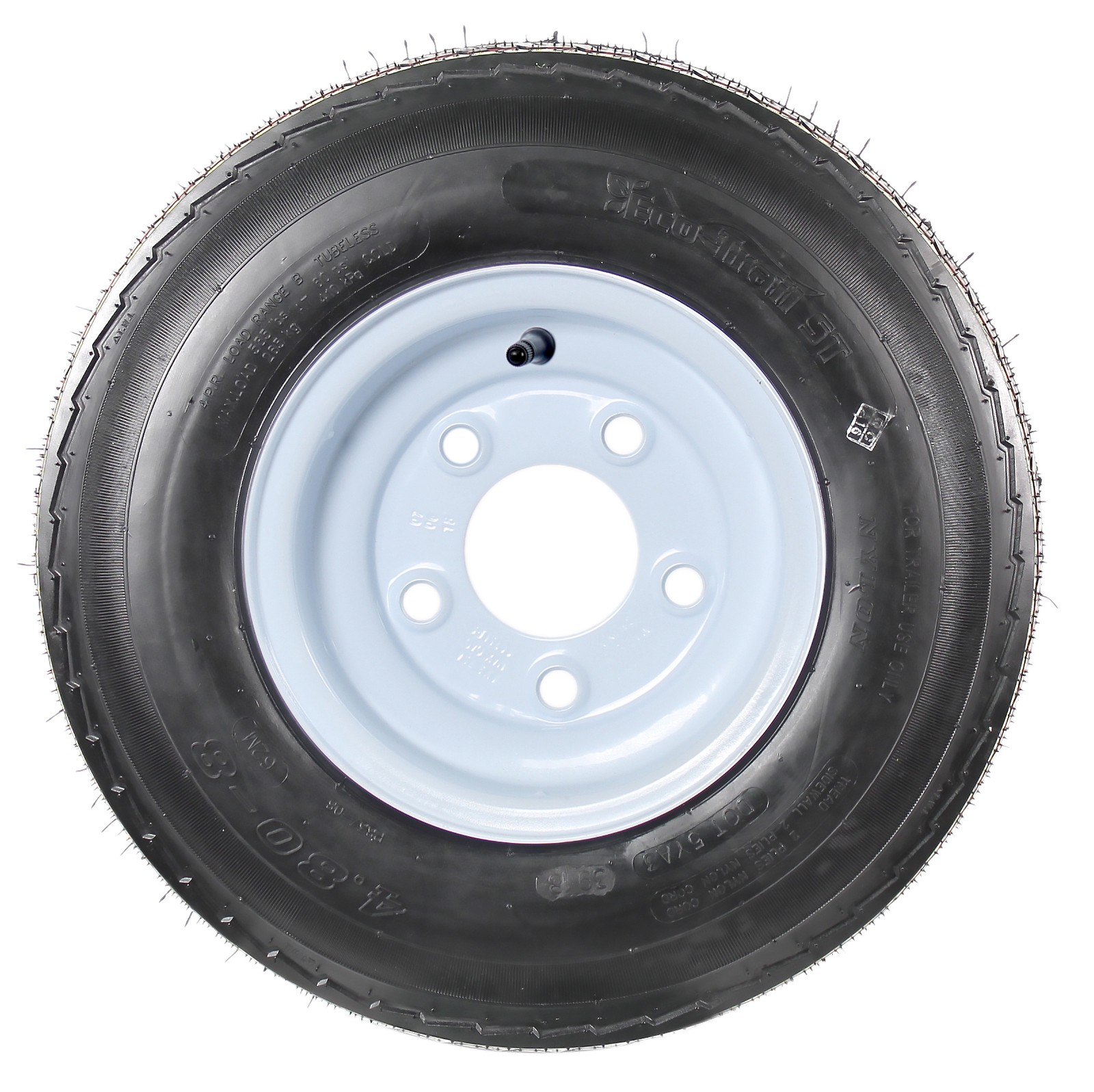 Trailer Tire Rim Assembly 4.80-8 480-8 4.80X8 8 Inch LRC 5 Lug White Wheel