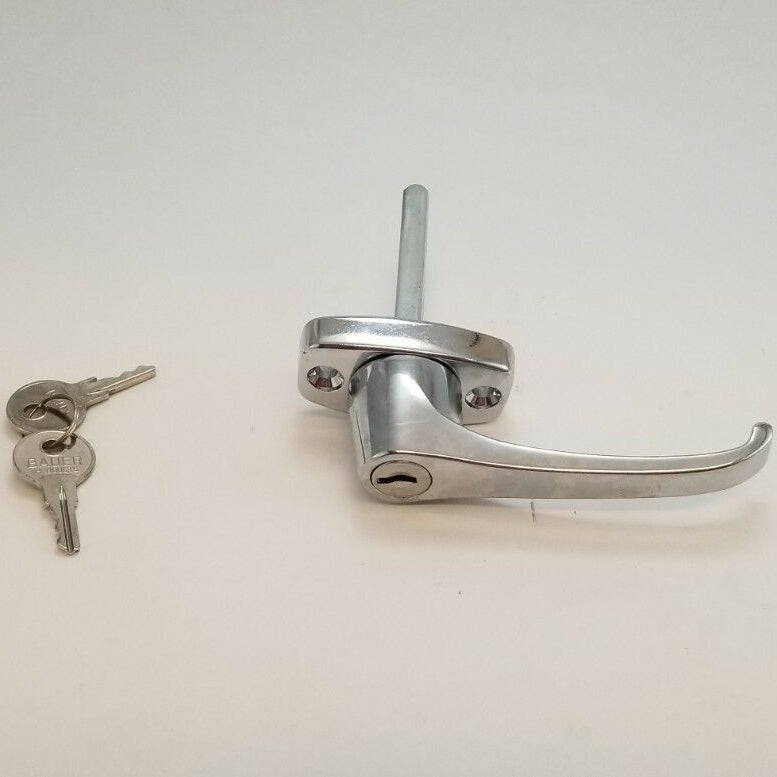 Universal Locking L Handle Chrome Finish Trailer Camper RV Garage Door Baggage