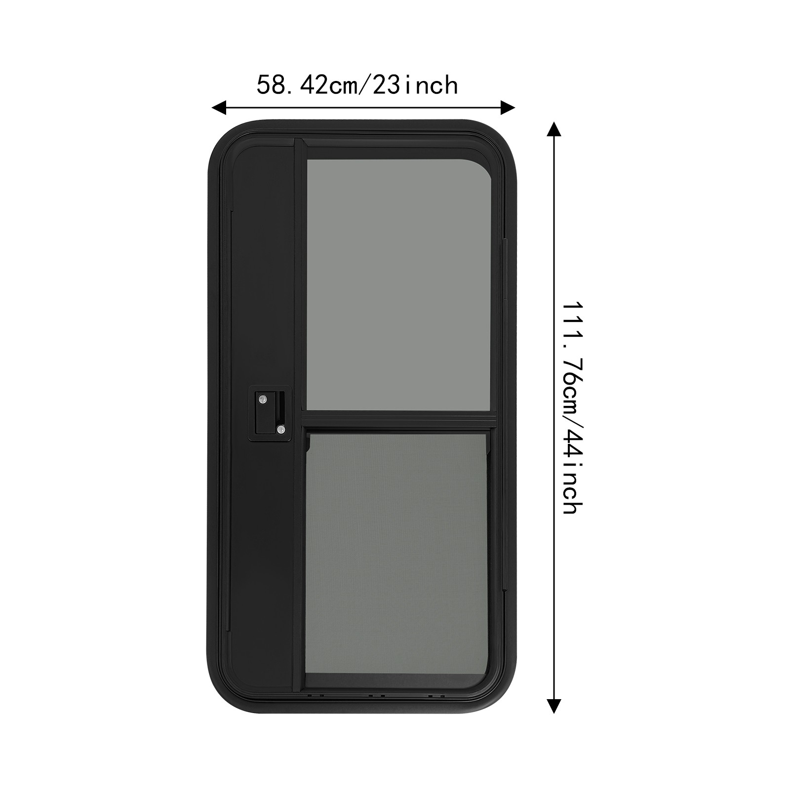 Black RV Camper Teardrop Trailer Entry Door for Right& Passenger Side W/ 4* Keys