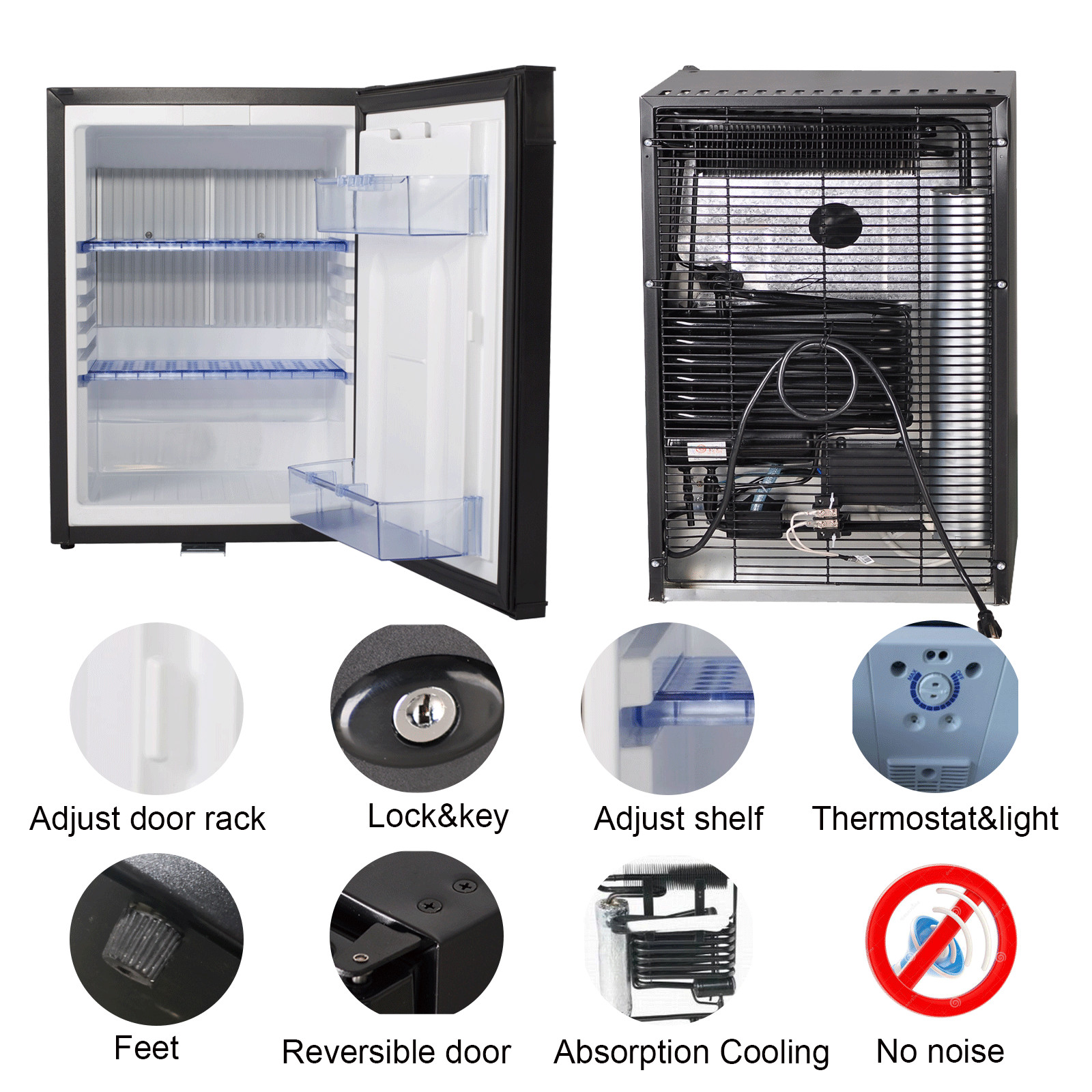 Smad 1.4 cu ft Truck Fridge Freightliner Cascadia 12V RV Refrigerator Camping