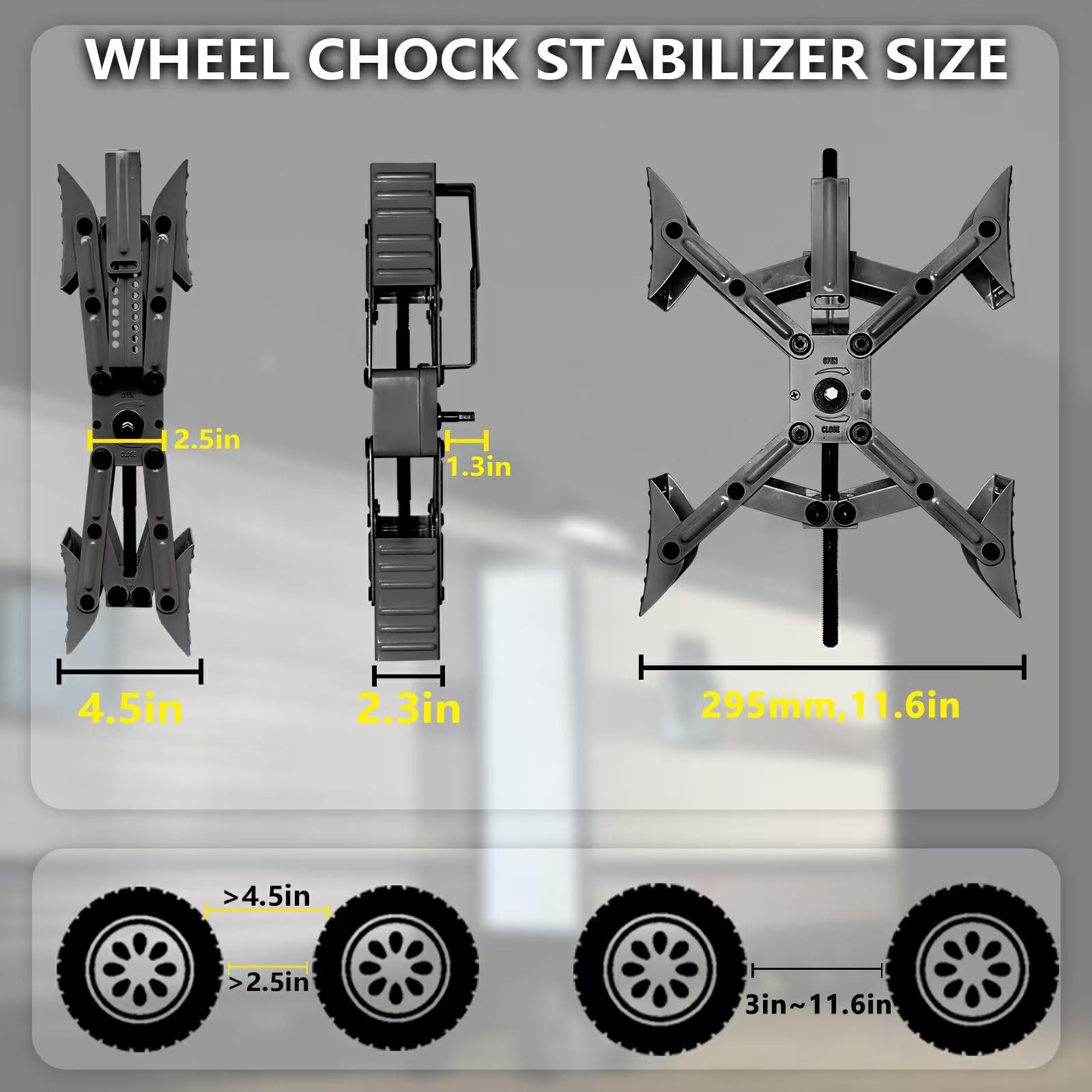 Camper X-Shaped Wheel Chock Stabilizer, 2 Sets RV Stabilizer black