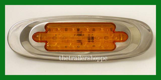 Maxxima Side Marker Clearance 13 LED light M72270Y Stainless Steel Chrome Amber