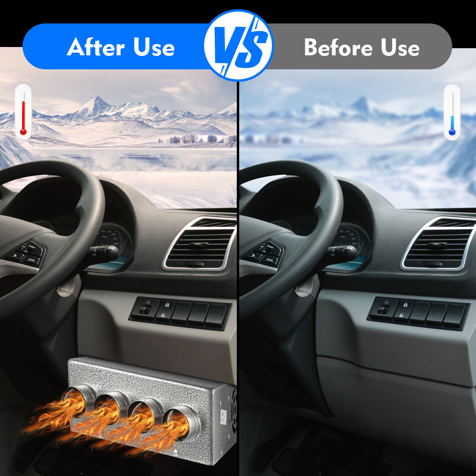 Universal Under Dash Heater Defroster+Speed Switch Car Truck 4 Ports 12V USA