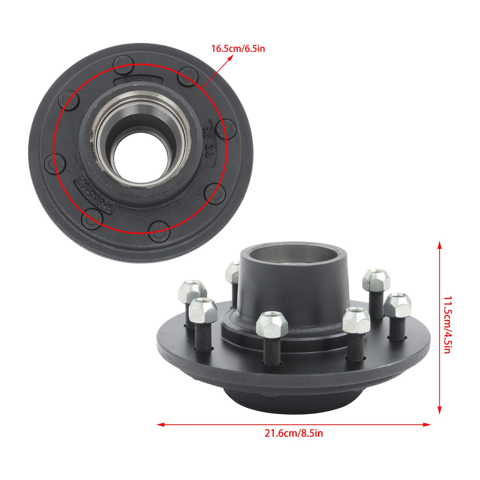 LABLT 8 Lug on 6.5″ Trailer Wheel Idler Hub Kit For 7000 lbs Axle #42 Spindle