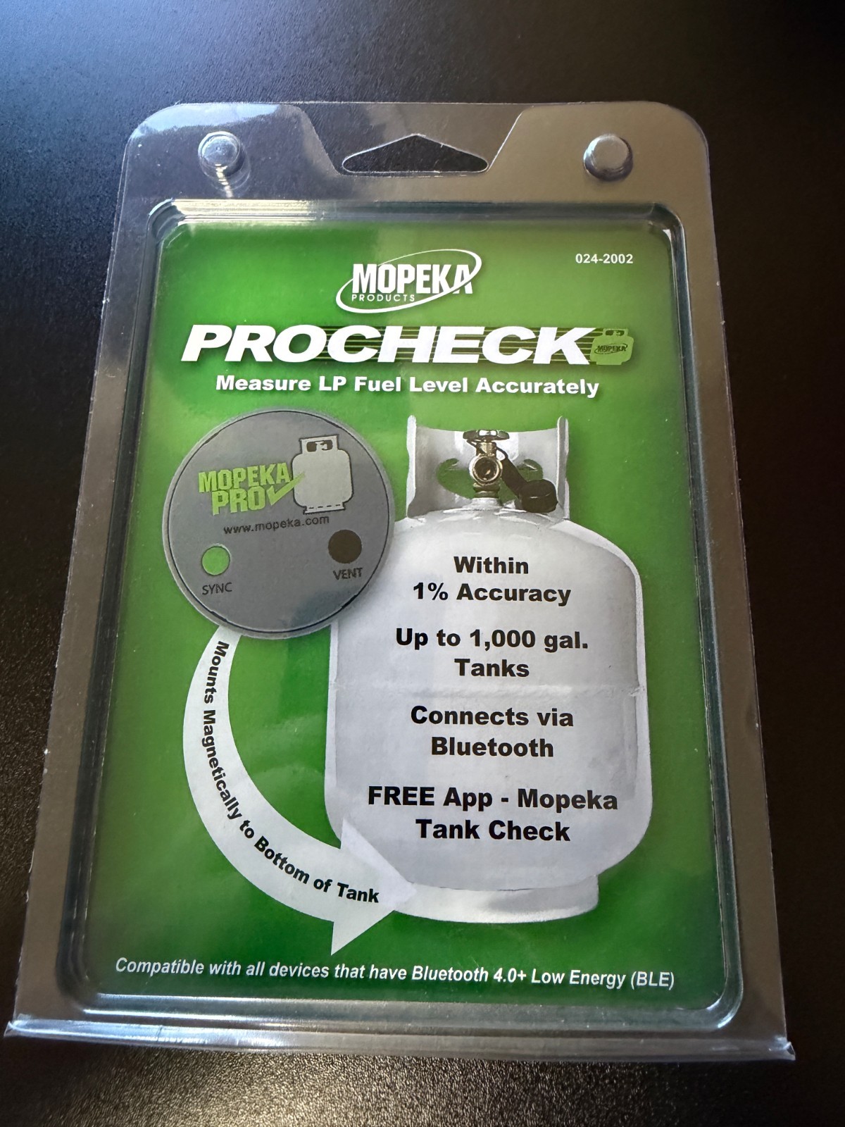 Mopeka 024-2002 Tank Pro Sensor w/ Magnets for Steel LP Propane Tanks Bluetooth