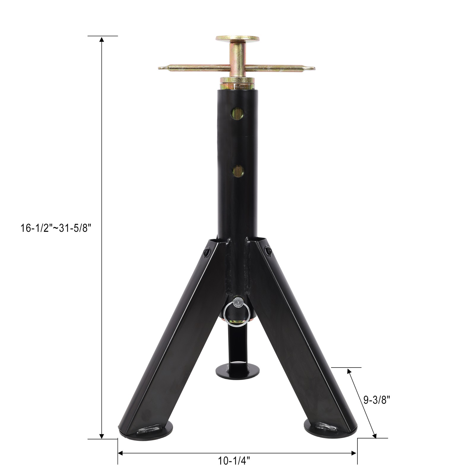 RV adjustable telescopic stabilizer jack bracket