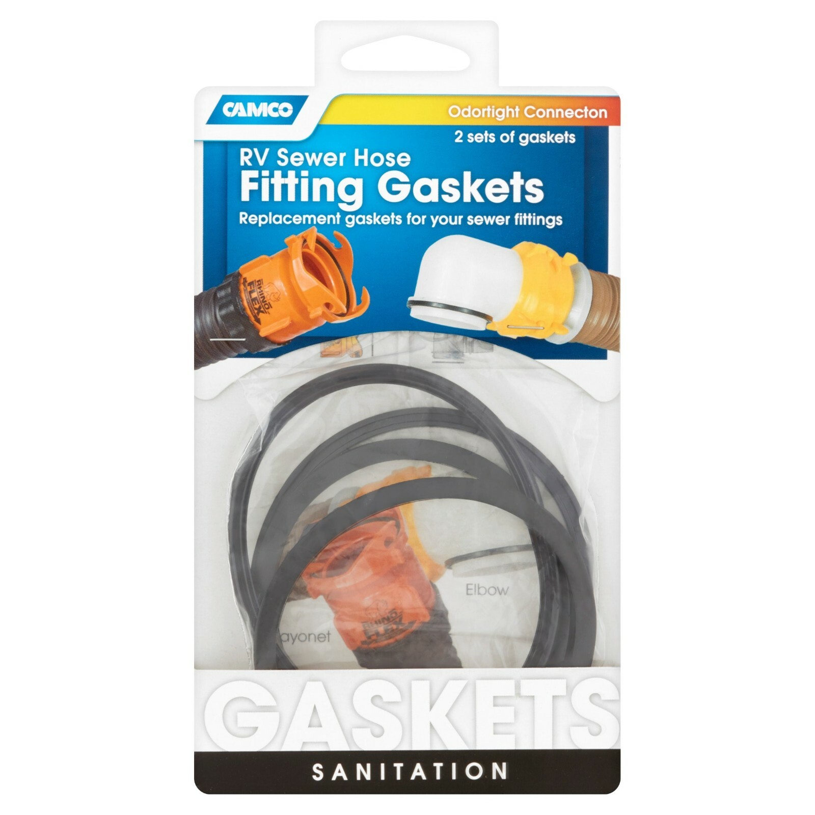 Camco RV Sewer Hose Fitting Sanitation Gaskets, 39835, 2 Count