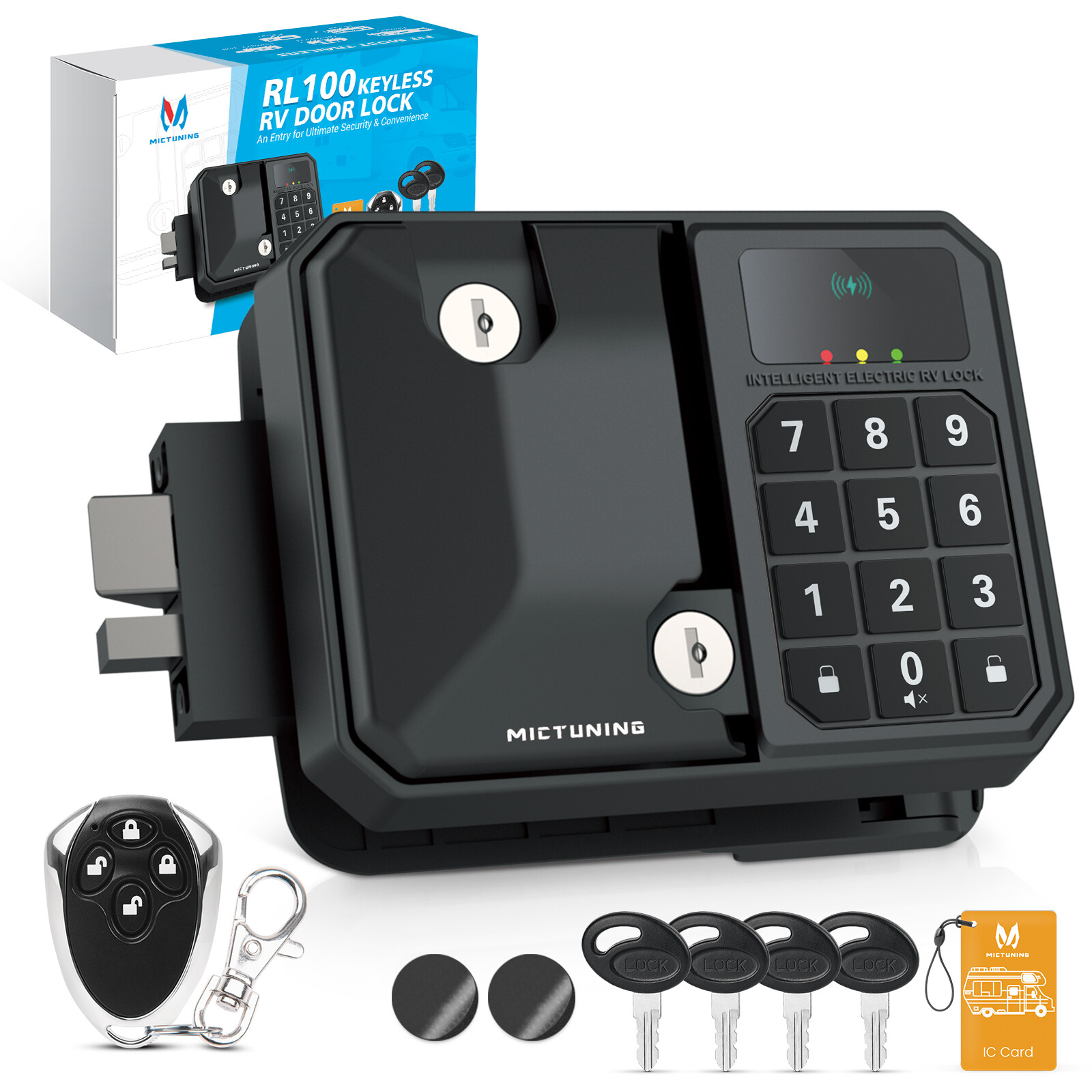 Trailer RV Wireless Door Lock Kit, Keyless Keypad & Remote Control Camper Access