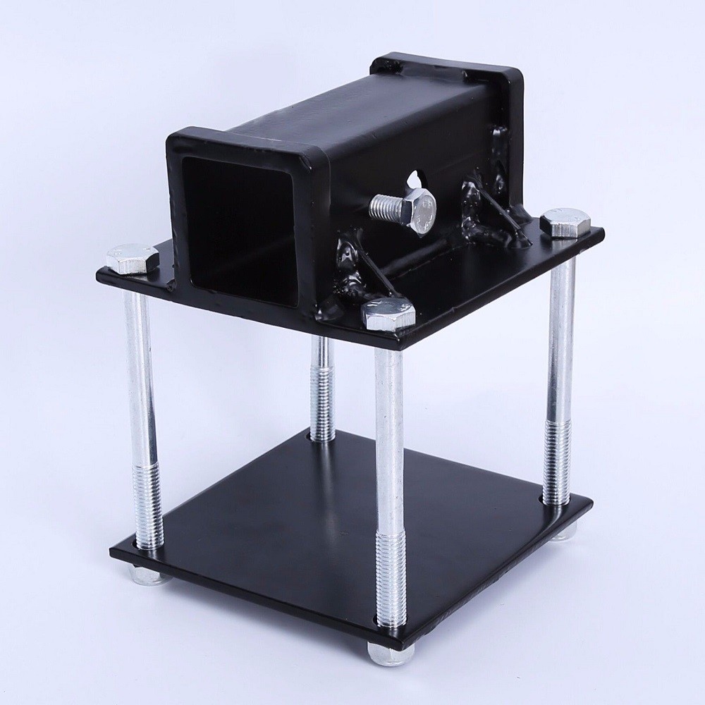 4” Square RV Bumper Receiver Adapter 2” Hitch Mount Rack 2 Cargo Carrier tube