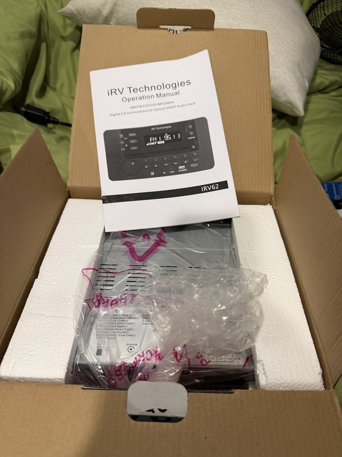 iRV Technology iRV62 Wall Mount RV Stereo 2 Zones NEW