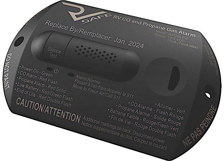 RV Safe RVCOLP-2B Combination CO/Propane Gas Alarm 2-Wire, Black (1613.1001) (R)