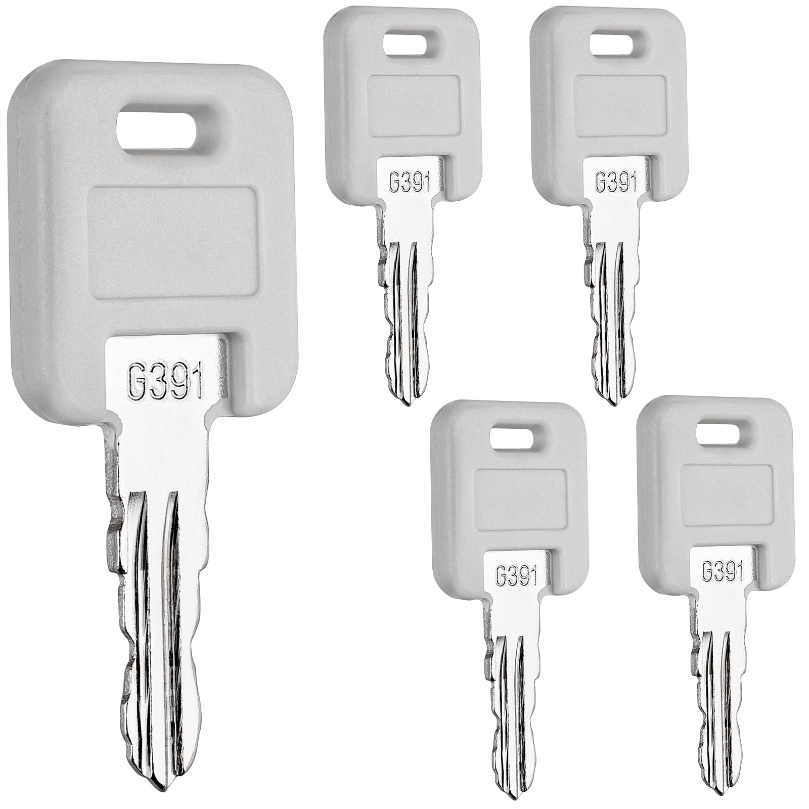 5 Pack G391 RV Keys, Replacement Keys for Campers & Trailers, Verify White