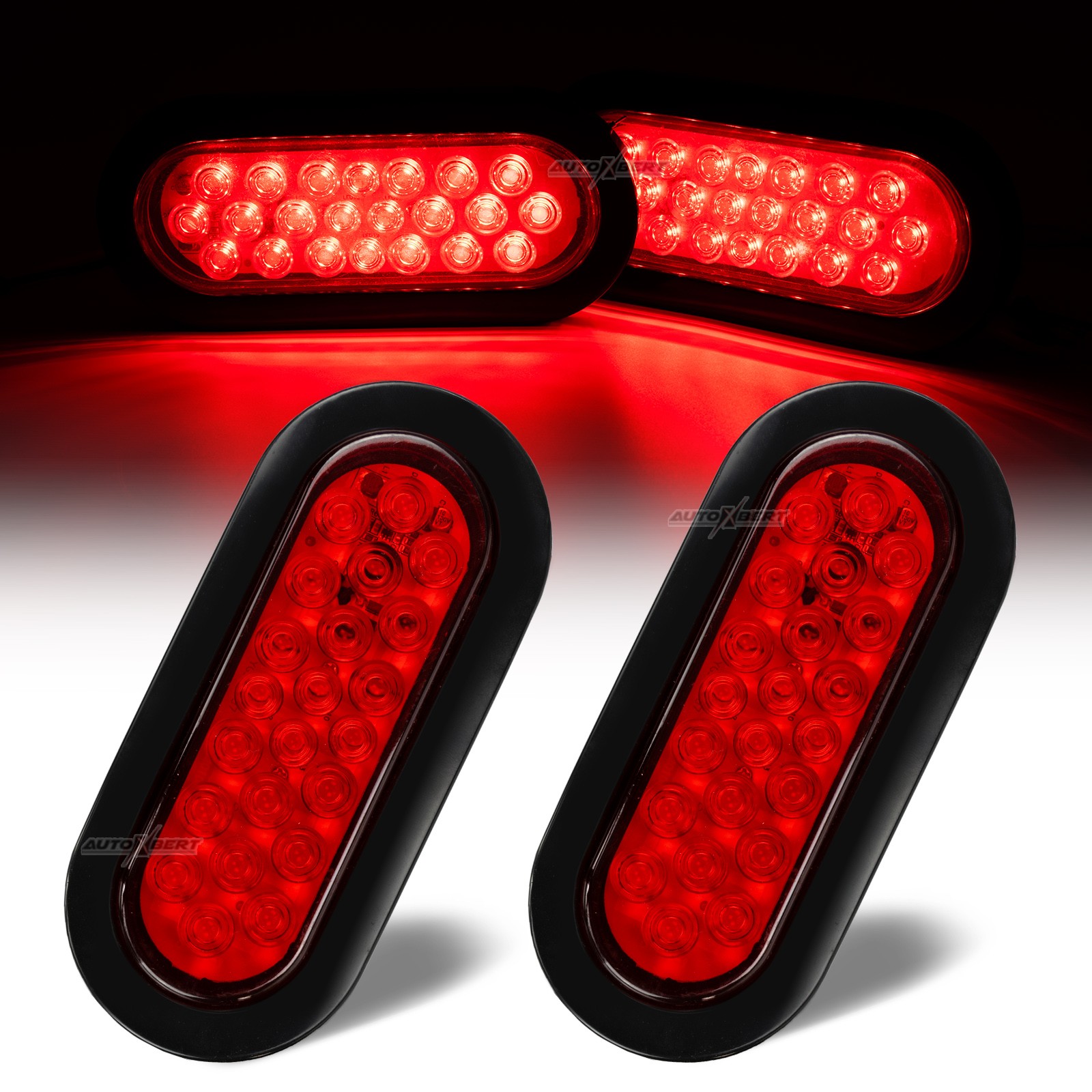 2x Oval Trailer Tail Light Indicator Stop Brake Rear Lamp Caravan Camper UTE UTV