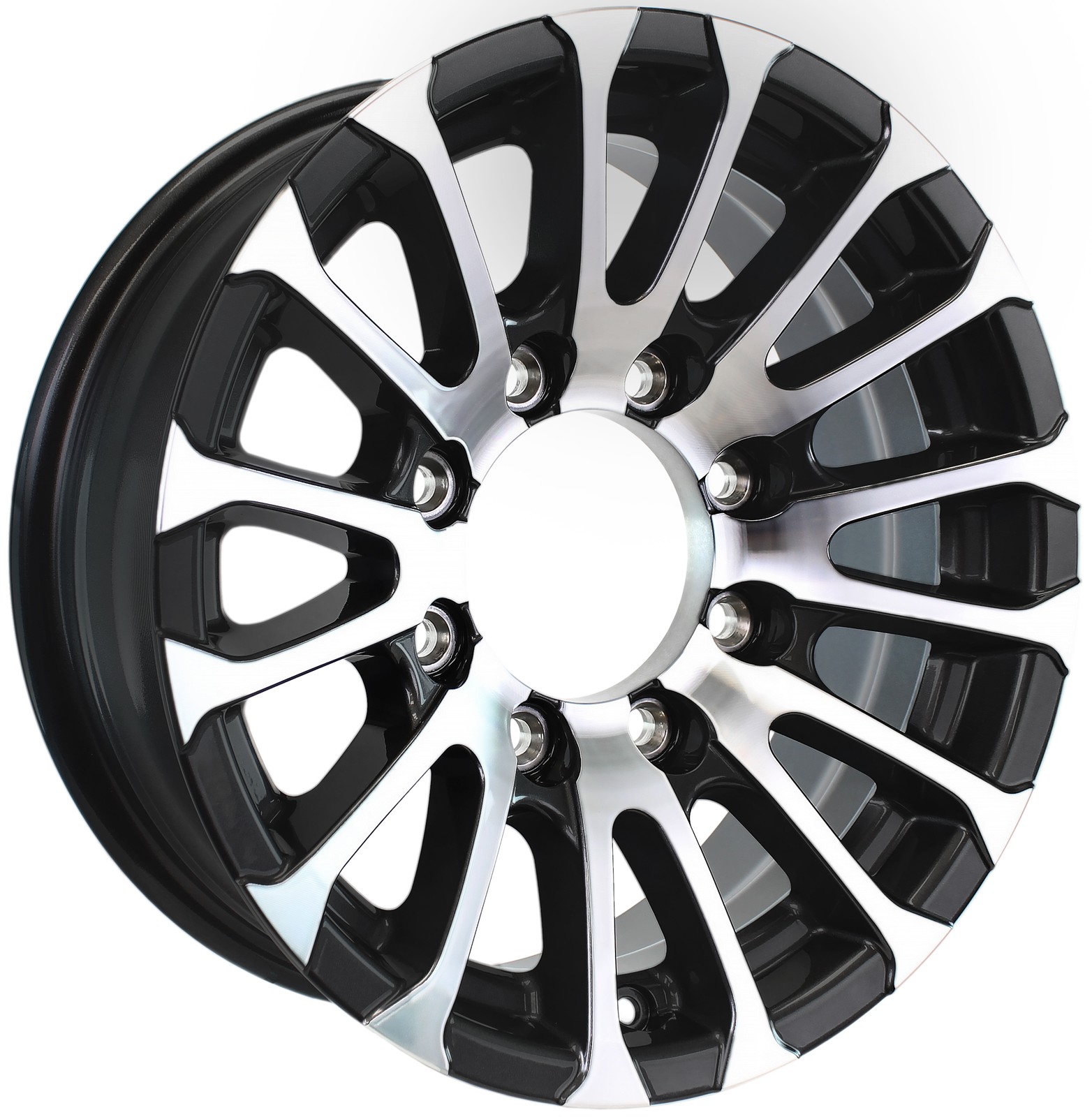 2-Pack Aluminum Trailer Wheel 16X7 16 Inch 8 Lug Avalanche Matte Black