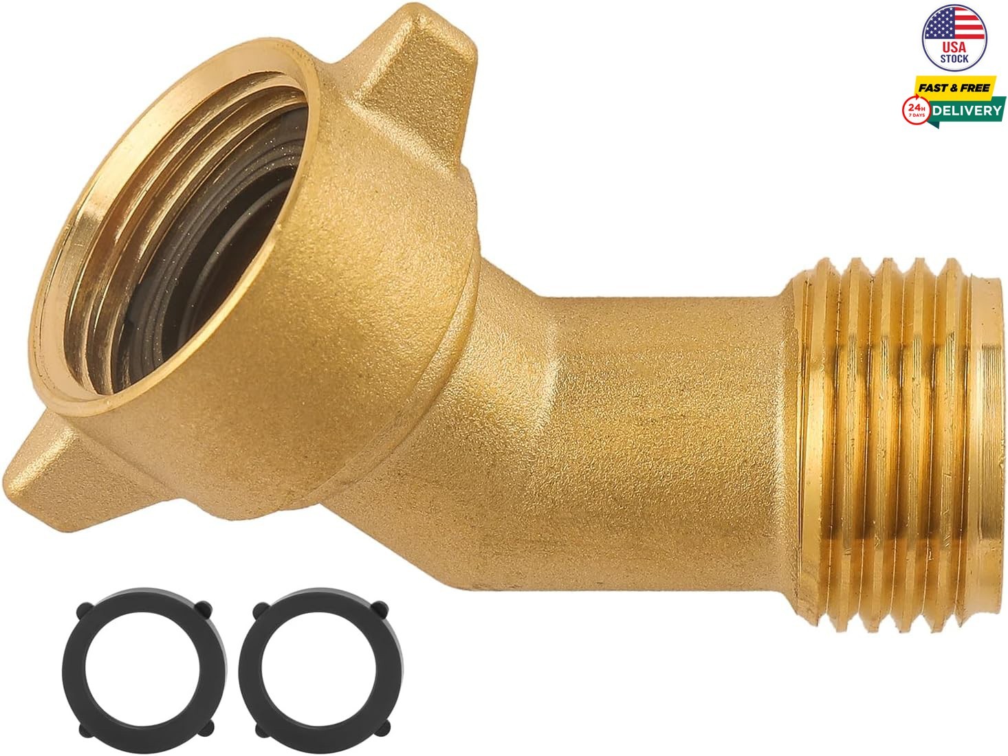 45-Degree Hose Elbow for RV Solid Brass Construction RV Water Hoses Connector RV