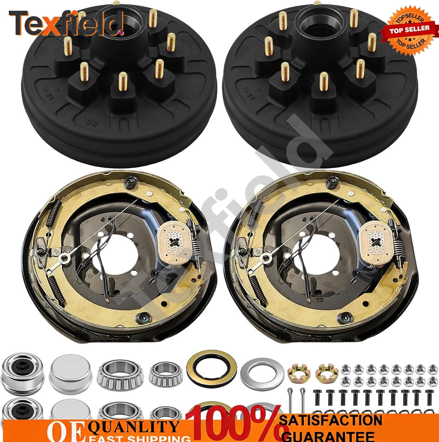 Fits 7000lb Axle 8-6.5″ Self Adjusting Trailer Hub Drum Kits & Electric Brakes