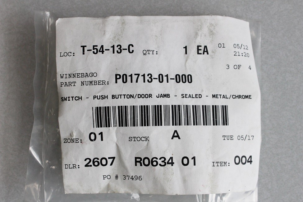 Winnebago OEM P01713-01-000 Push Button/Door Jamb Switch